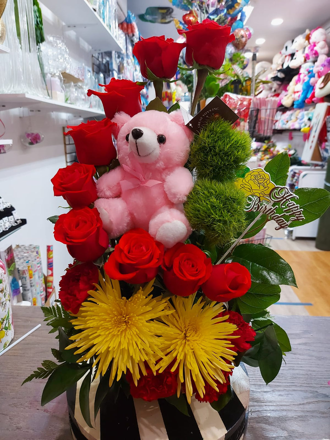 Rose bow with teddy bear 4