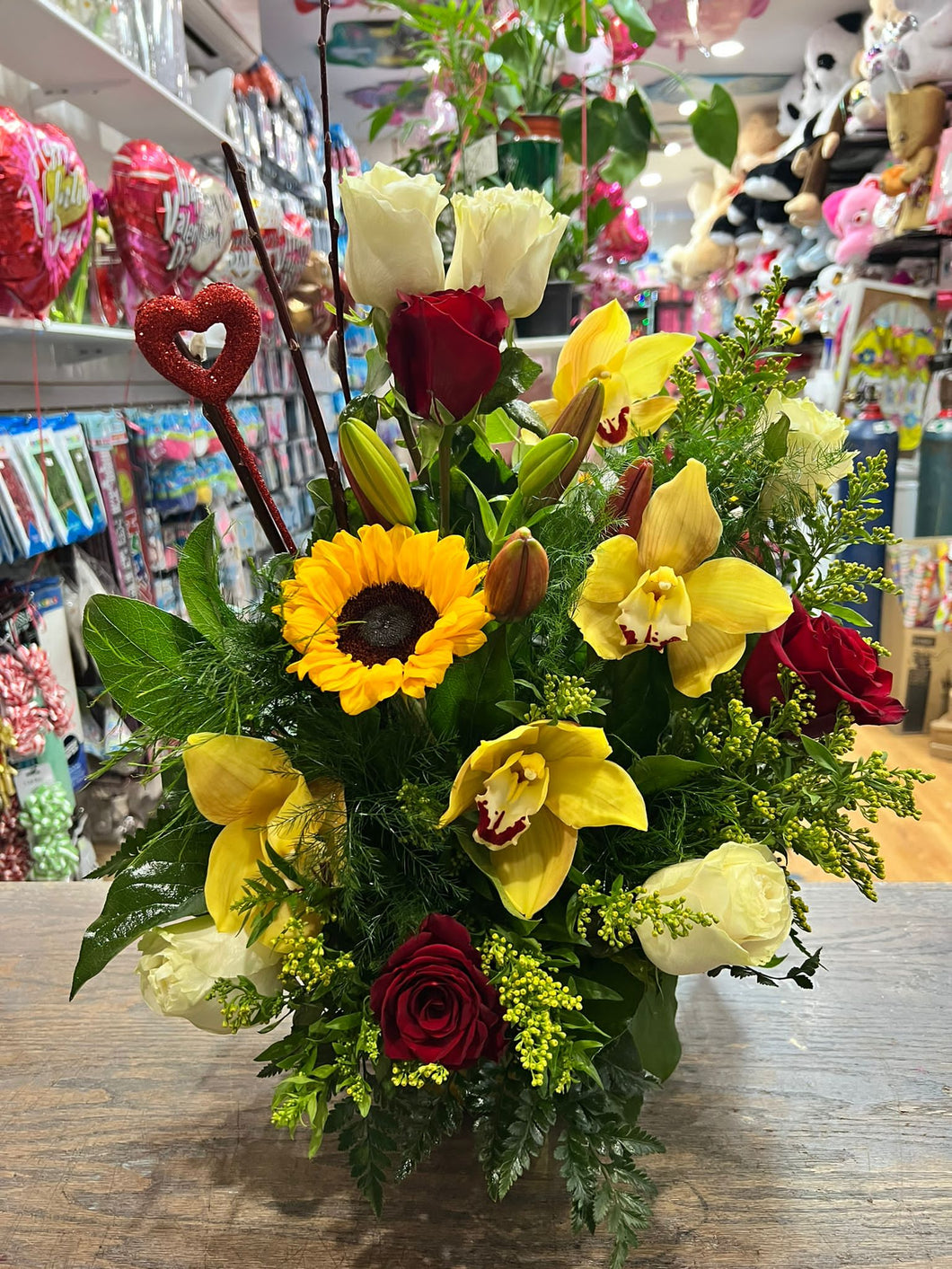 Roses with orquídeas