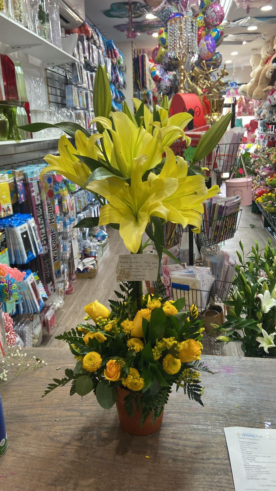 Yellow arrangement