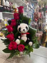 Load image into Gallery viewer, Roses with panda
