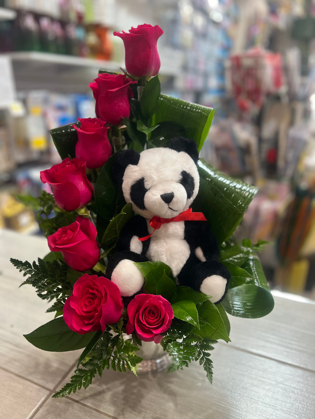 Roses with panda