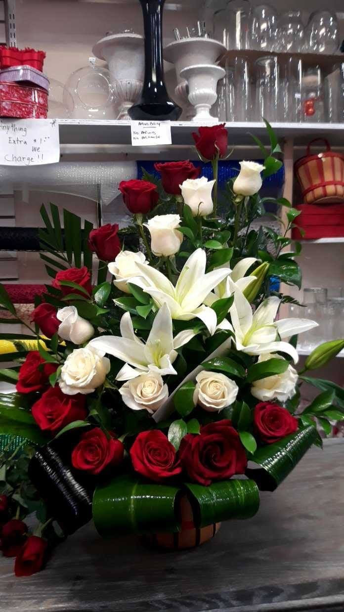 White and red roses